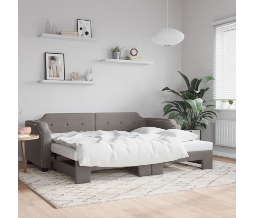 Sofá cama nido tela gris taupe 80x200 cm