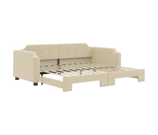 vidaXL Sofá cama nido tela crema 80x200 cm