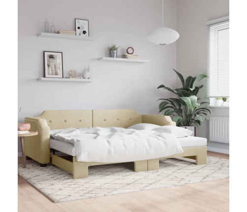 vidaXL Sofá cama nido tela crema 80x200 cm