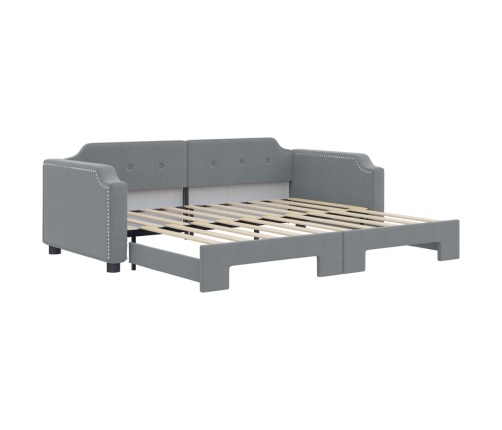 vidaXL Sofá cama nido tela gris claro 90x190 cm