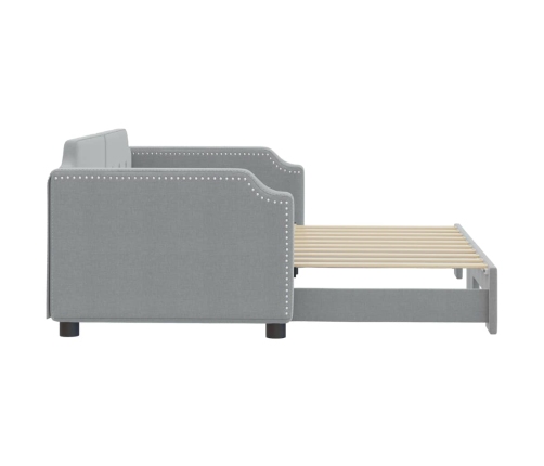 vidaXL Sofá cama nido tela gris claro 90x190 cm