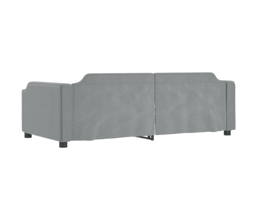 vidaXL Sofá cama nido tela gris claro 90x190 cm