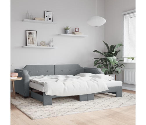 vidaXL Sofá cama nido tela gris claro 90x190 cm