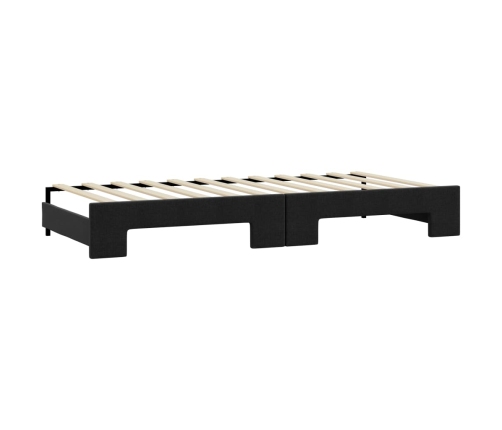 vidaXL Sofá cama nido con colchón tela negro 100x200 cm