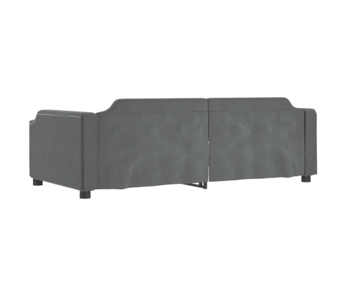 vidaXL Sofá cama nido con cajones tela gris oscuro 90x200 cm