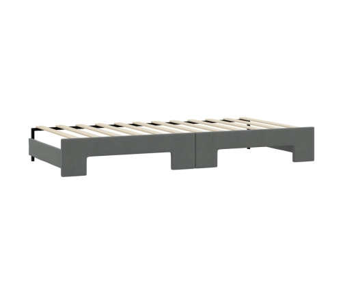 vidaXL Sofá cama nido con cajones tela gris oscuro 90x200 cm