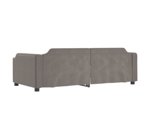 Sofá cama nido con cajones tela gris taupe 90x200 cm