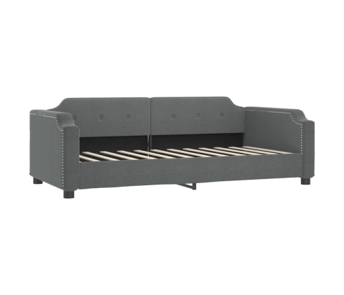 Sofá cama nido con cajones tela gris oscuro 80x200 cm