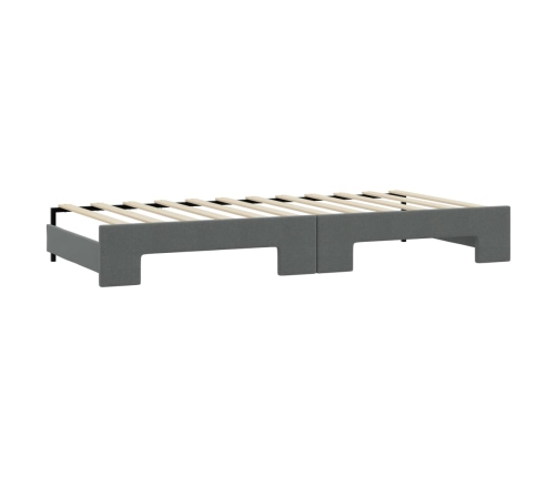 Sofá cama nido con cajones tela gris oscuro 80x200 cm