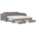 Sofá cama nido con cajones tela gris taupe 80x200 cm