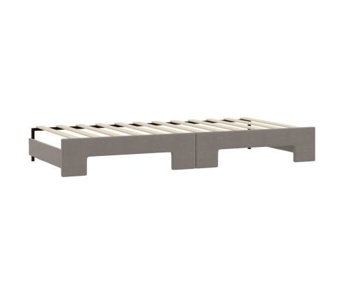 Sofá cama nido con cajones tela gris taupe 80x200 cm