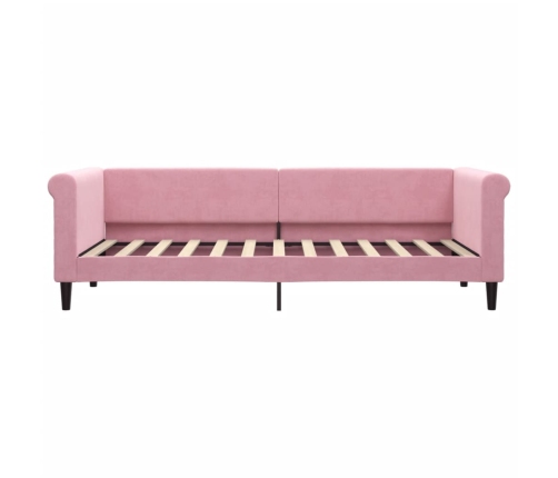 Sofá cama con colchón terciopelo rosa 80x200 cm