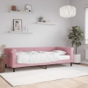 Sofá cama con colchón terciopelo rosa 90x200 cm