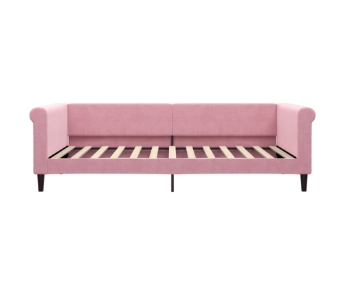 Sofá cama con colchón terciopelo rosa 100x200 cm
