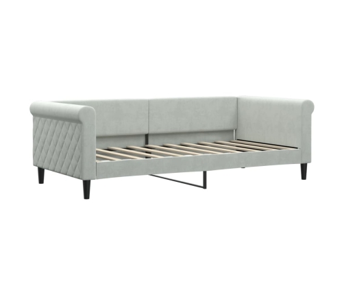 vidaXL Sofá cama con colchón terciopelo gris claro 90x190 cm