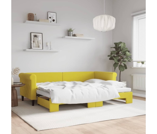 Sofá cama nido terciopelo amarillo 80x200 cm