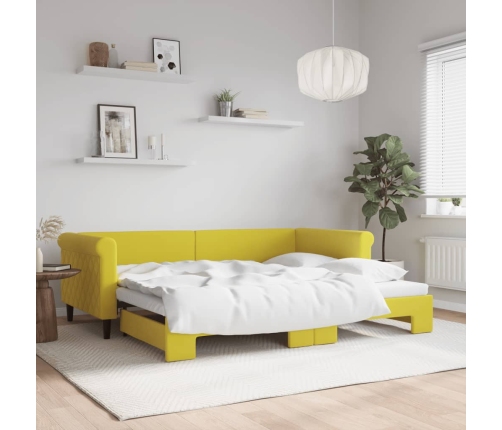 Sofá cama nido terciopelo amarillo 90x200 cm