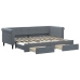 Sofá cama nido con cajones terciopelo gris oscuro 80x200 cm