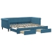 Sofá cama nido con cajones terciopelo azul 90x200 cm