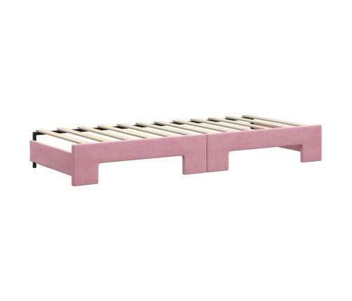 vidaXL Sofá cama nido con cajones terciopelo rosa 80x200 cm