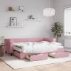 vidaXL Sofá cama nido con cajones terciopelo rosa 80x200 cm