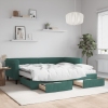 vidaXL Sofá cama nido con cajones terciopelo verde oscuro 90x200 cm