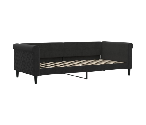 vidaXL Sofá cama nido con cajones terciopelo negro 90x200 cm