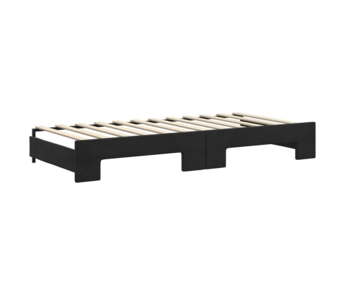 vidaXL Sofá cama nido con cajones terciopelo negro 90x200 cm