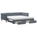 Sofá cama nido con cajones terciopelo gris oscuro 100x200 cm