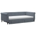 Sofá cama nido con cajones terciopelo gris oscuro 100x200 cm