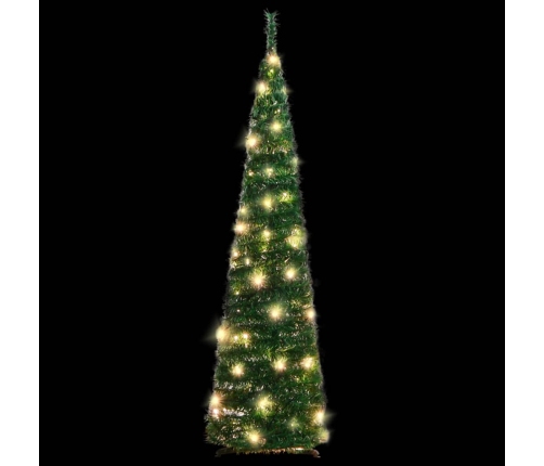 Árbol de Navidad artificial desplegable 50 LED verde 120 cm