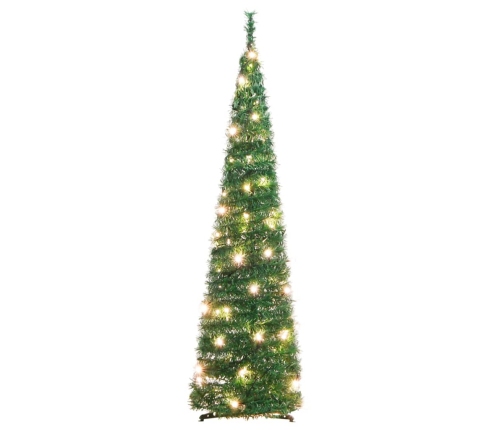 Árbol de Navidad artificial desplegable 50 LED verde 120 cm