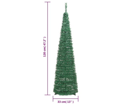 Árbol de Navidad artificial desplegable 50 LED verde 120 cm