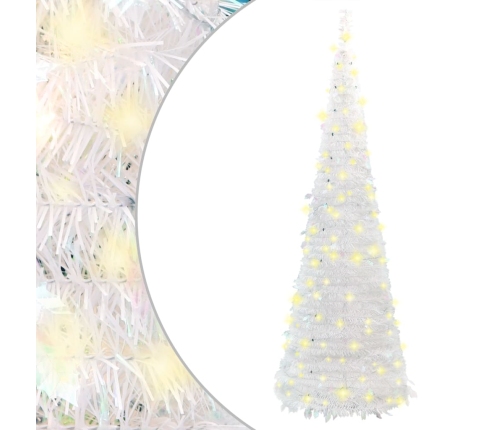 Árbol de Navidad artificial desplegable 50 LED blanco 120 cm