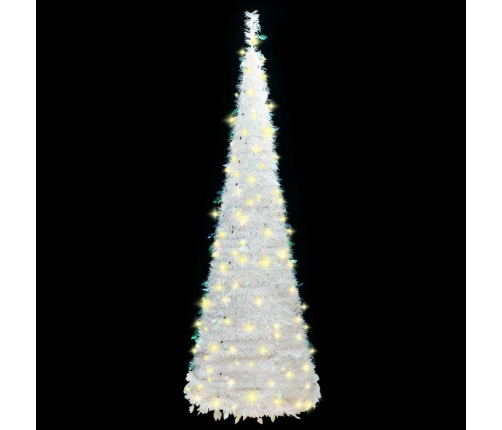 Árbol de Navidad artificial desplegable 50 LED blanco 120 cm