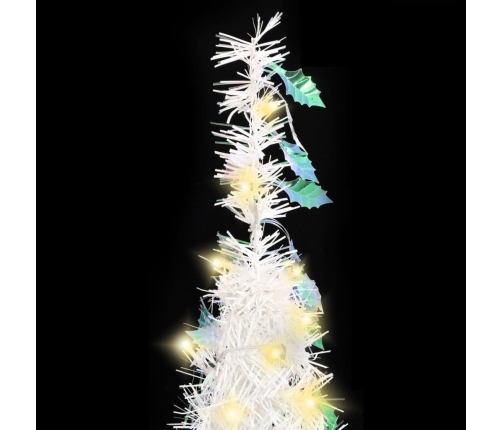 Árbol de Navidad artificial desplegable 50 LED blanco 120 cm