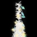 Árbol de Navidad artificial desplegable 50 LED blanco 120 cm