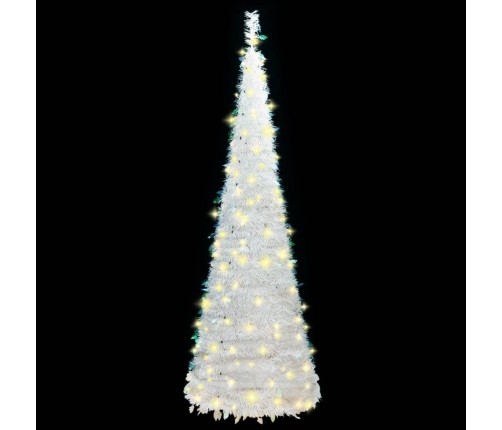 Árbol de Navidad artificial desplegable 100 LED blanco 150 cm