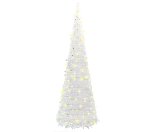 Árbol de Navidad artificial desplegable 100 LED blanco 150 cm