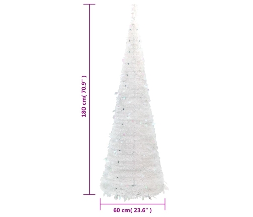 Árbol de Navidad artificial desplegable 150 LED blanco 180 cm