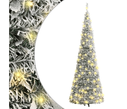 Árbol de Navidad artificial desplegable con nieve 50 LED 120 cm