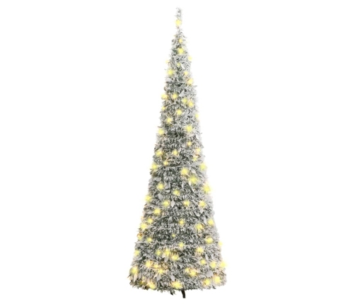 Árbol de Navidad artificial desplegable con nieve 50 LED 120 cm