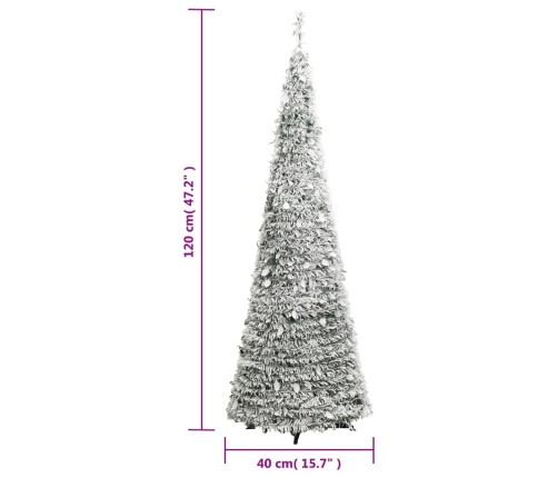 Árbol de Navidad artificial desplegable con nieve 50 LED 120 cm