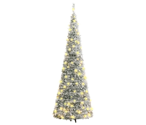 Árbol de Navidad artificial desplegable con nieve 100 LED 150cm