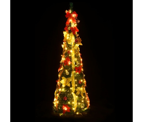 Árbol de Navidad artificial desplegable 50 LED verde 120 cm