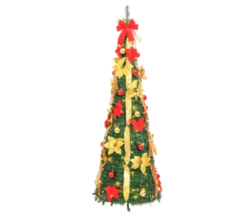 Árbol de Navidad artificial desplegable 50 LED verde 120 cm