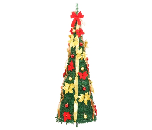 Árbol de Navidad artificial desplegable 50 LED verde 120 cm