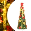 Árbol de Navidad artificial desplegable 100 LED verde 150 cm