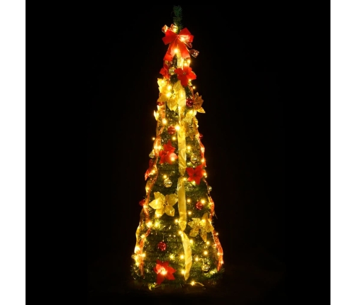 Árbol de Navidad artificial desplegable 200 LED verde 210 cm