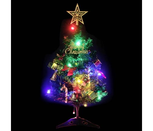 Mini árbol de Navidad artificial con 20 luces LED verde 45 cm